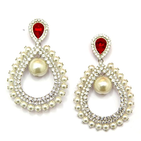 Pearly Brilliance Dangler Earrings